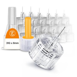 ONE-CARE Pen Tips 31G x 8mm, 100 Count, Twist-On Design for Standard Pen Devices, Thin-Wall Structure