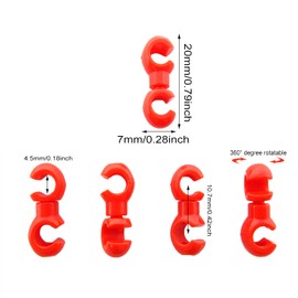 Honbay 30PCS Plastic Bike Cable Clips Bicycle Rotating S-Hook Clips Cycling Shift Cable Brake Gear Cable Housing Fixing Holder for MTB Road Bike Folding Bike (5 Color)