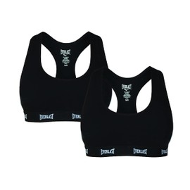 Everlast Womens Casual Sports Bra, COM D: Black, Black, Large US