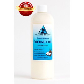 H&B OILS CENTER COCONUT OIL 76 DEGREE ORGANIC by H&B Oils Center COLD PRESSED 100% PURE 16 OZ