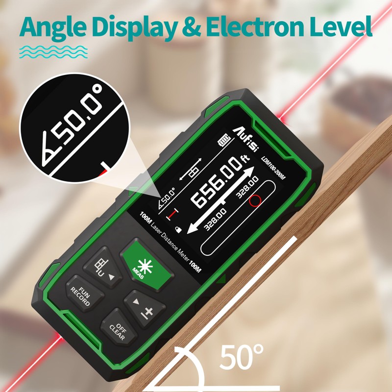 Laser Measuring Tool, 656FT Recharge Luminous LCD Display Dual Laser