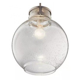 Kichler 34890 - 1 Light Seeded Glass Globe Mini Pendant - Brushed Nickel