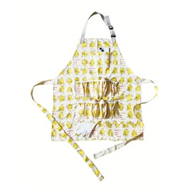 Gautsa Full Egg Apron for Kid and Adult, Deep with Elastic Closure, Extra Pockets, Adjustable Strap, Egg Collect Gather Apron (yellow for kid full)