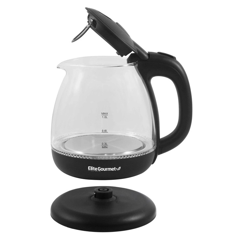 Elite Gourmet 1L Glass Electric Kettle Fast Boiling BPA Free