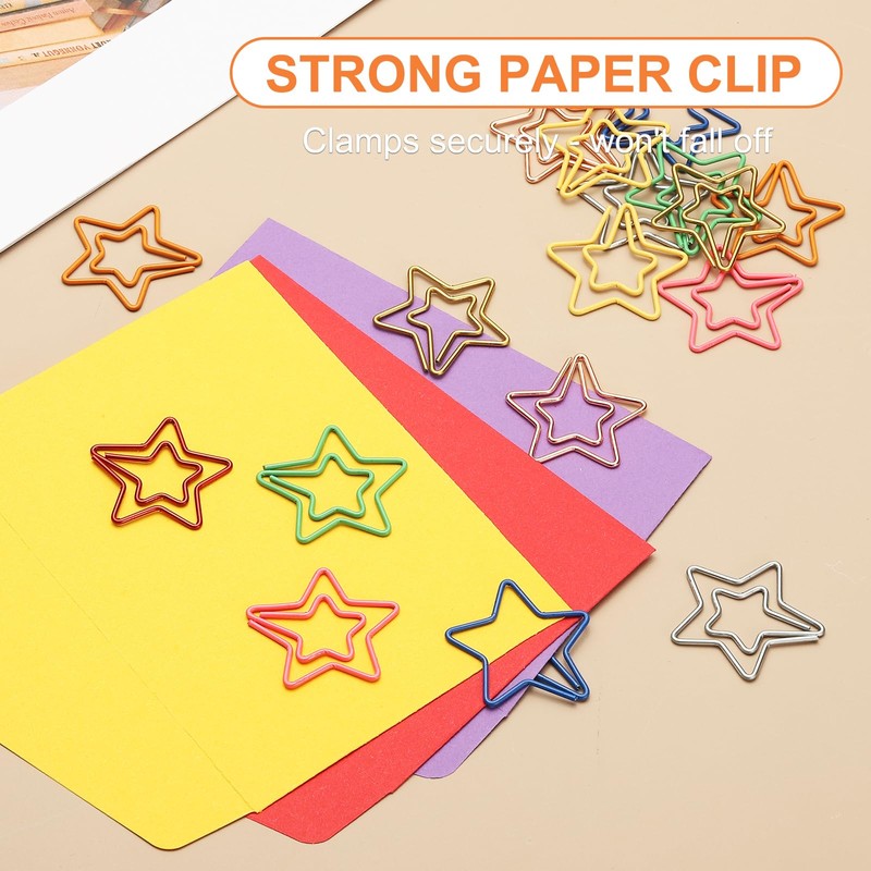 PATIKIL 50pcs Paper Clips, Star Paper Clips, Small Cute Rustproof