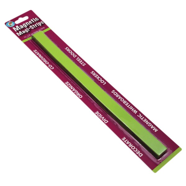 ASHLEY PRODUCTIONS Lime Green Magnetic Magi-Strip (12 Piece), 3/4" x 12"