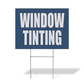 Fastasticdeals Weatherproof Yard Sign Window Tinting Auto Car Advertisement Blue Lawn Garden Restoration 18x12 Inches 1 Side Print