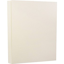 JAM PAPER Strathmore 80lb Cardstock - 8.5 x 11 Coverstock - 216 gsm - Natural White Linen - 30% recycled - 50 Sheets/Pack
