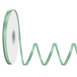 Loomjoyz Double Face Sage Green Satin Ribbon 1/4 inch 100 Yard Satin Ribbon Craft Fabric Ribbon for Gift Wrapping Bouquet Wedding Party Decorations