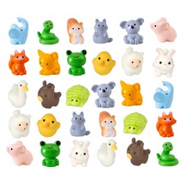 ZPSCXQ 30 Mini Resin Animals, Small Resin Animals Mixed for Miniature Garden Decor, DIY Crafts, Dollhouse Accessories, 1.6cm by 1.9cm Resins Figures
