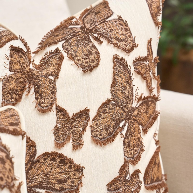 Chenille Decorative Throw Pillow Cover, 18×18, Caramel Brown