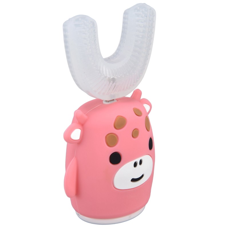 Kids U Shaped Toothbrush Pink Cartoon Electric 360° Tooth Rush