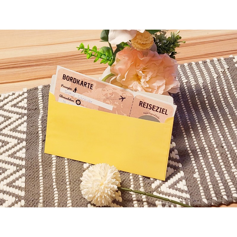Travel voucher, scratch sticker, boarding pass, gift for couples, scratch