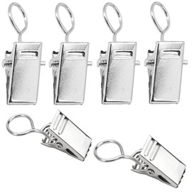 50 Pieces Curtain Clips with Hooks, Stainless Steel Silver Curtain Clip for Curtains Photos Home Decoration Shower Curtain Hanging