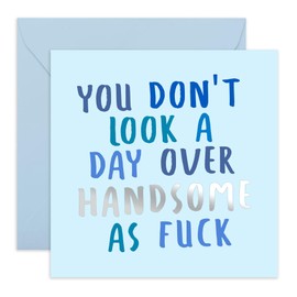 Central 23 - Funny Birthday Card for Him - 'Handsome as F***' - Fun Birthday Card for Husband - Dad Birthday Card - Comes with Fun Stickers