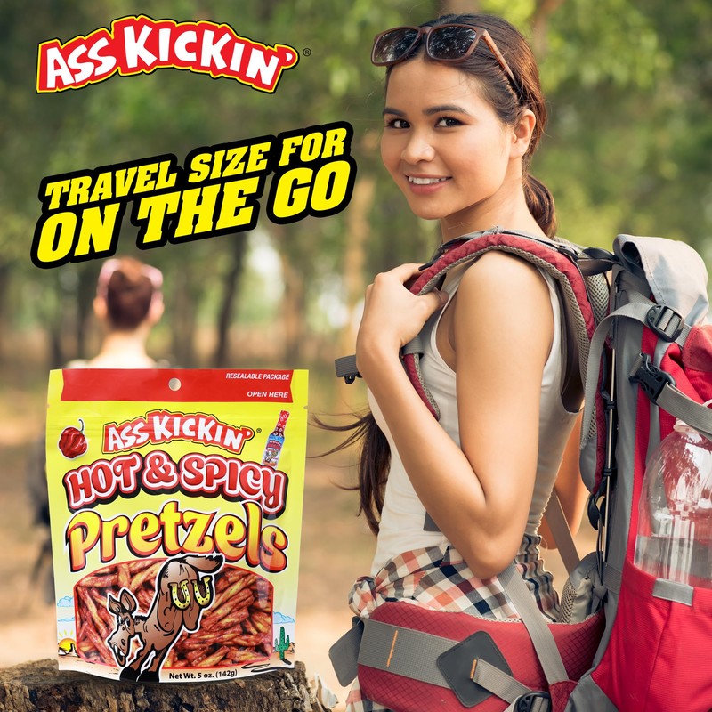 ASS KICKIN' Spicy Pickle Pretzels, Seasoned Pretzel Twists, 5 oz