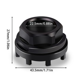 XPJBKC Bicycle Lock Ring Tool, Bicycle Bottom Bracket Tool, Inner Bearing Tool with 8 Teeth Locking Ring, Compatible with Shimano SRAM ISIS 8-Level Inner Bearing Shells, Black