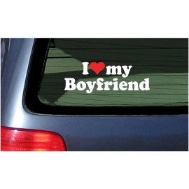 TheStickySide I Love My Boyfriend ~  Car Window Sticker with Red Heart Vinyl Decal Letter 6"
