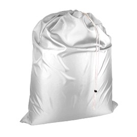 Super Extra Large Heavy Duty 100% Nylon Laundry Storage Bag, H U G E size: L 40" x H 50", Laundry Bag with Locking Closure Drawstring, Machine Washable, XXL Organizer Bag. Made in USA (WHITE)