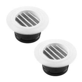 2 PCS Slanted Louver Type Fresh Air Outlets,Soffit Exhaust Vent,4 Inch Round White Vent Cover for Kitchen,Room,Living Room,Bathroom,Office and Other Indoor Occasions Ventilation