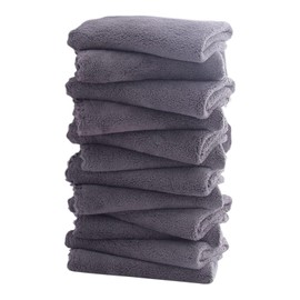 Ultra Soft Washcloths, JOMWEN Premium Microfiber Towel Sets, Absorbent and Fast Drying Washcloth 12 Pack, Multi-Purpose Wash Cloths for Bathroom, Hotel, and Gym (Dark Grey, 30 x 30 cm)