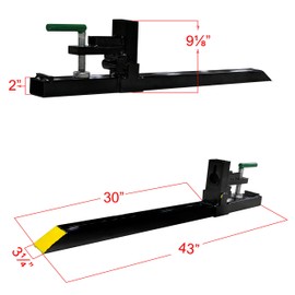 Titan Attachments 30" Light-Duty Clamp-On Pallet Forks Rate 1500 LB Loader or Skid Steer