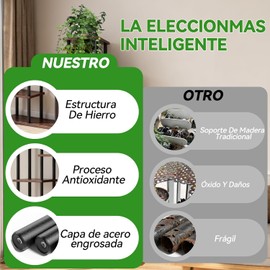 FURRIFIC Mueble para Plantas y Soporte para Plantas de 8 Niveles Maceteros para Interior y Exterior de Hierro Resistente,Estante Organizador de Espacio para Sala, Dormitorio, Oficina, Jardín
