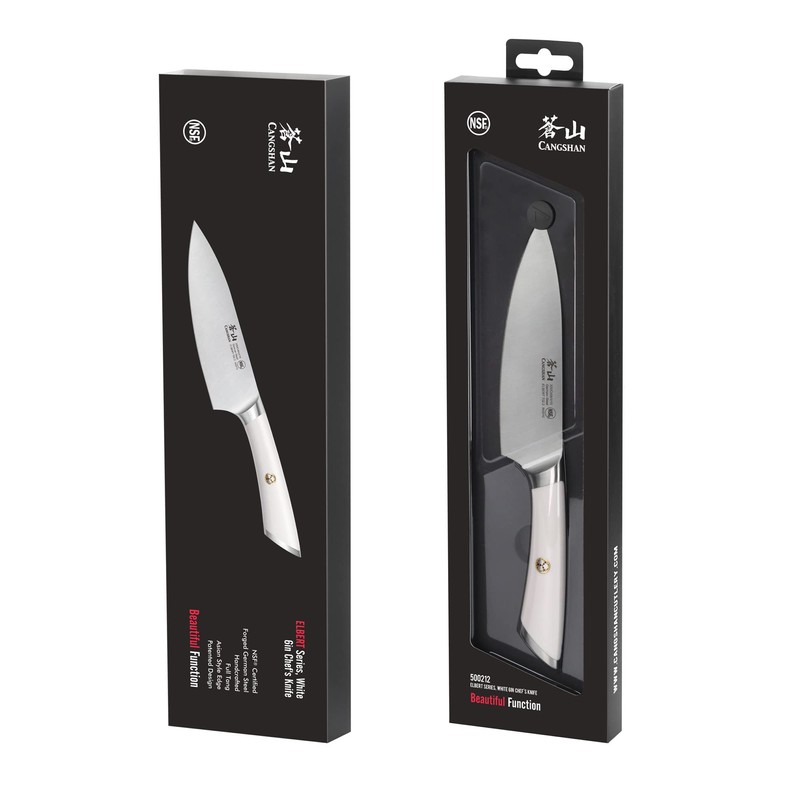 Cangshan ELBERT Series German Steel Forged Chef's Knives (White, 6-Inch)