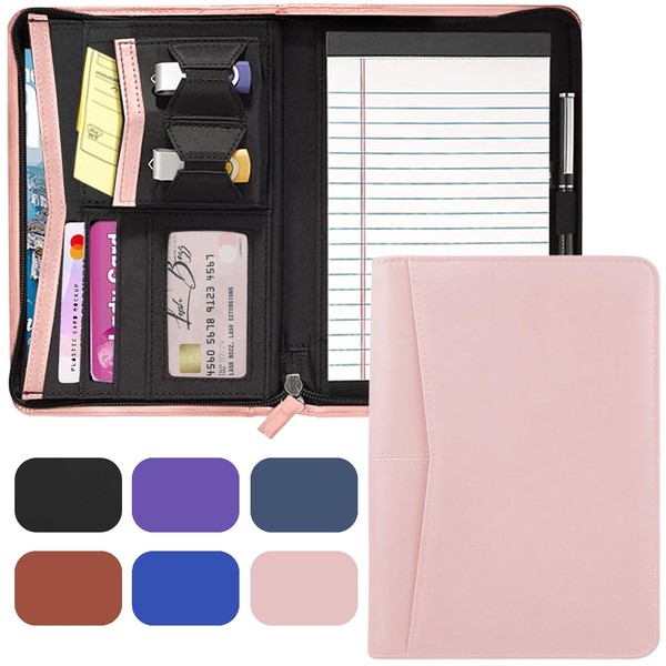 Gorbado Small Portfolio Organizer, A5 Zippered Business Portfolio, Junior Padfolio