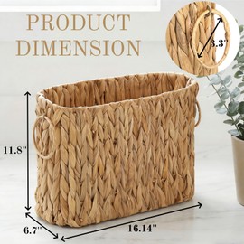 Nagpew Toilet Paper Storage Basket, Woven Magazine Holder with Handles