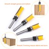 Flytuo 4PCS Pattern Flush Trim Router Bit Set 1/4" Shank,