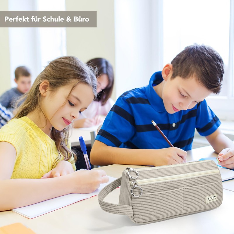 KALIDI Corduroy Fabric Pencil Case Aesthetic Pencil Case Large Pencil