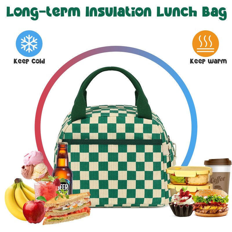 Bluboon Lunch Box for Women men Insulated Cute Corduroy Lunch