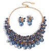 Bocar Crystal Necklace Set for Women Multi Layered Chunky Collar