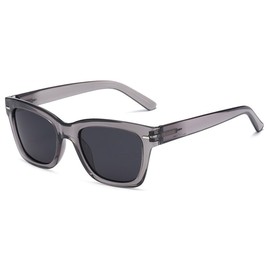 KOOSUFA Classic Reading Sunglasses Sun Readers for Men Women Stylish Spring Hinge Outdoor UV Protection UV Resistant Transparent grey 2.0