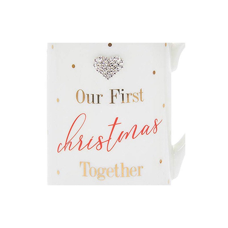 Mad Dots Set of 2 Boxed Christmas Mugs with Diamante