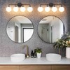 4-Lights Black Vanity Lights with Milky White Globe Glass Shade,