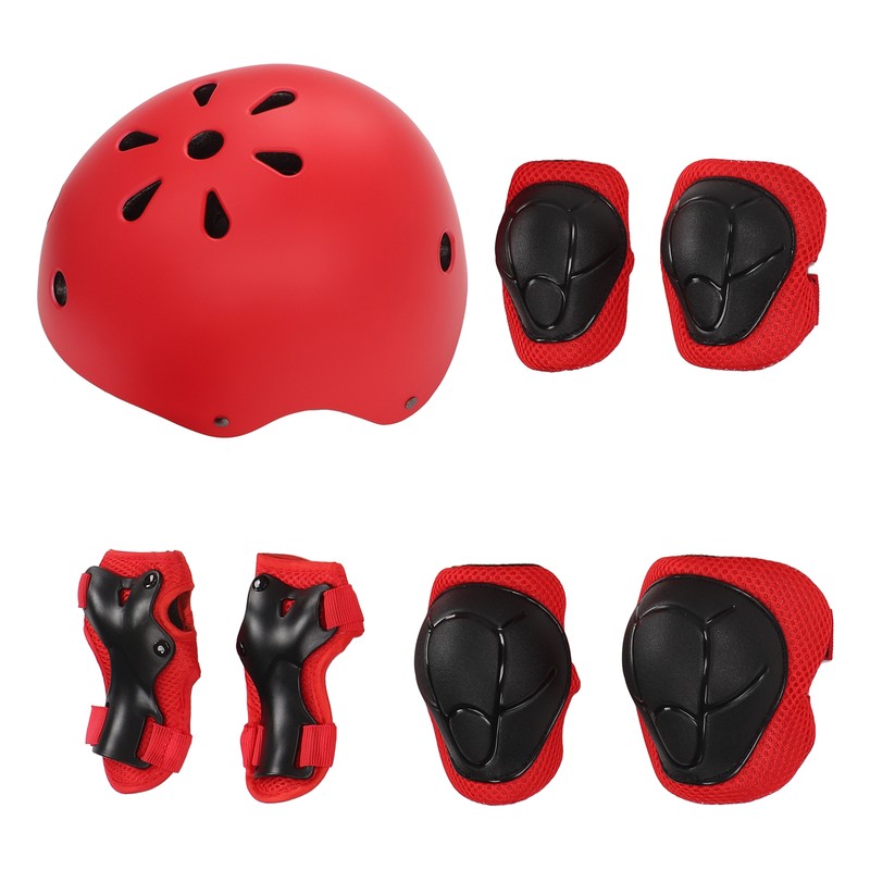 7pcs/set Children Safety Helmet Knee Elbow Pad Sets Breathable Riding
