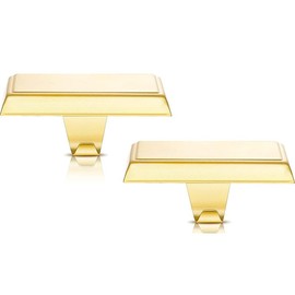 Guojanfon Christmas Stocking Holders Mantel Stocking Hangers Metal Hanging Hooks Stocking Holders Bases for Fireplace Free Standing Christmas Xmas Party Decoration (2) (Gold)