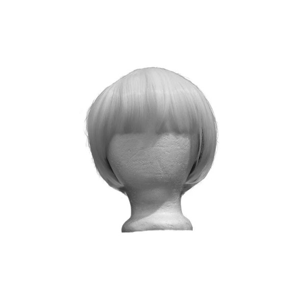 8'' Short Straight Bob Cut with 5'' Bangs Snow White
