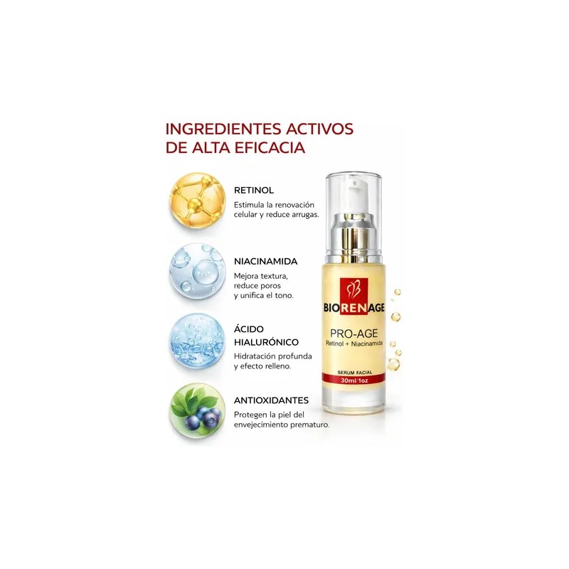 Serum Facial Retinol Niacinamida Antiedad Luminosidad 30ml