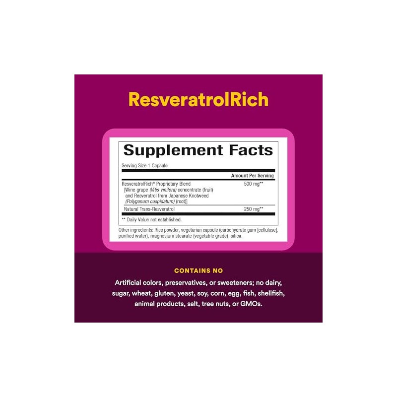 Natural Factors - ResveratrolRich Super Strength Resveratrol Concentrate 500 mg,