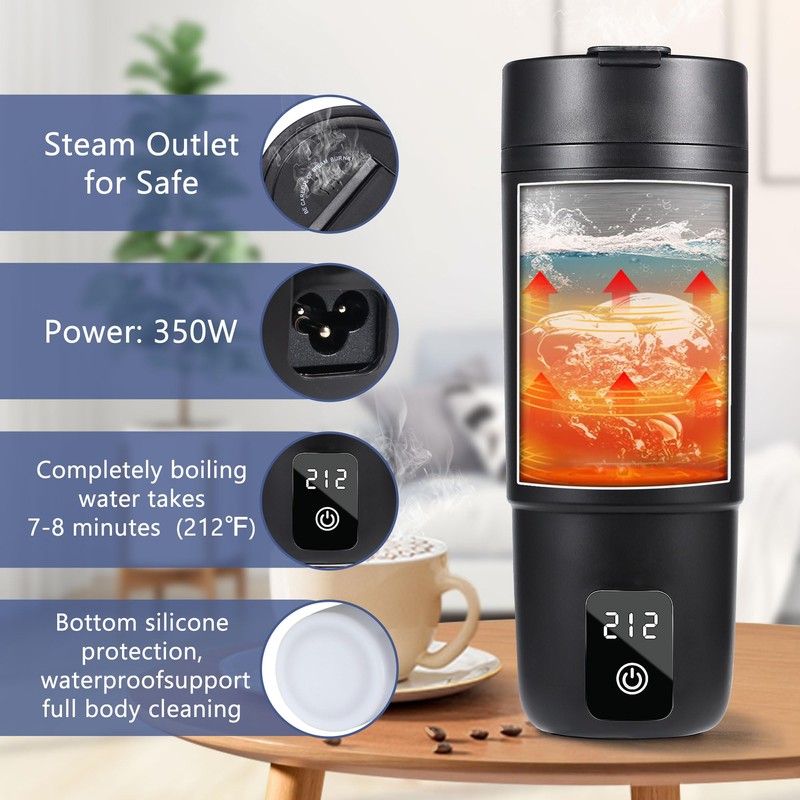 Balabulala Travel Electric Kettle, Portable Water Heater with Waterproof Silicone