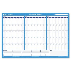 AT-A-GLANCE PM23928 90/120-Day Undated Horizontal Erasable Wall Planner, 36 x 24, White/Blue,
