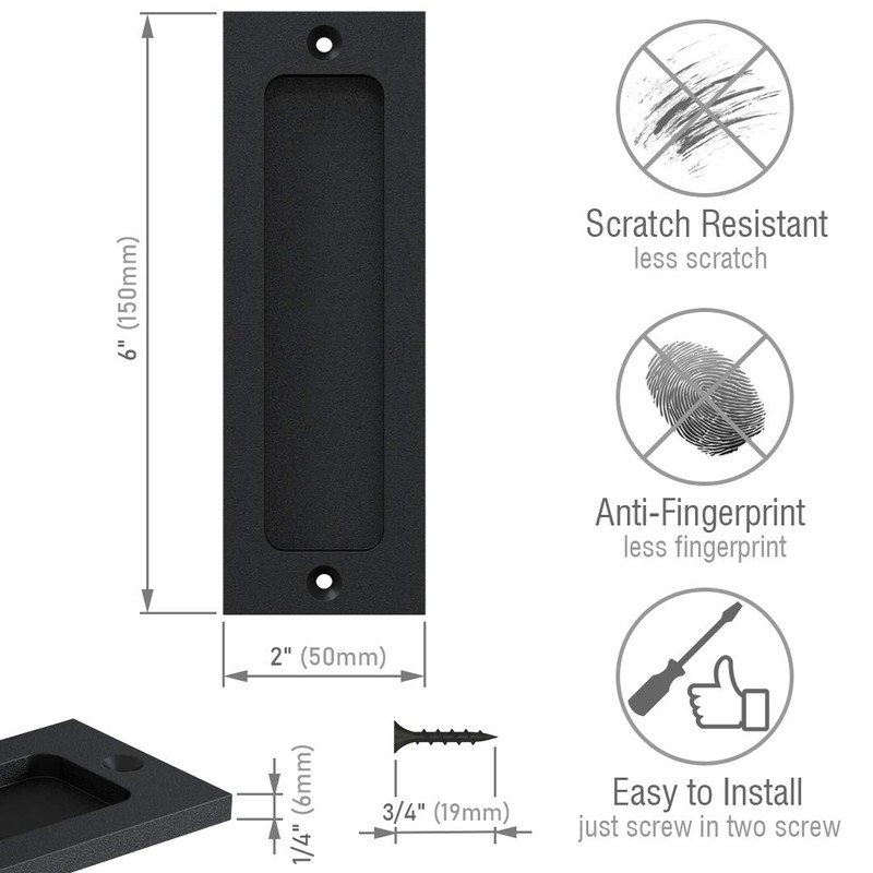 Tibres - 6" Finger Flush Pulls for Closet Pocket -