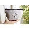 Sheep cosmetic bag Small embroidered makeup purse for women Linen