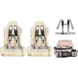 Aniki Dynamics 2 ANIKI GRAY 4 POINT 3" LATCH & LINK SEAT BELT HARNESS w/ SHOULDER PAD UTV ATV