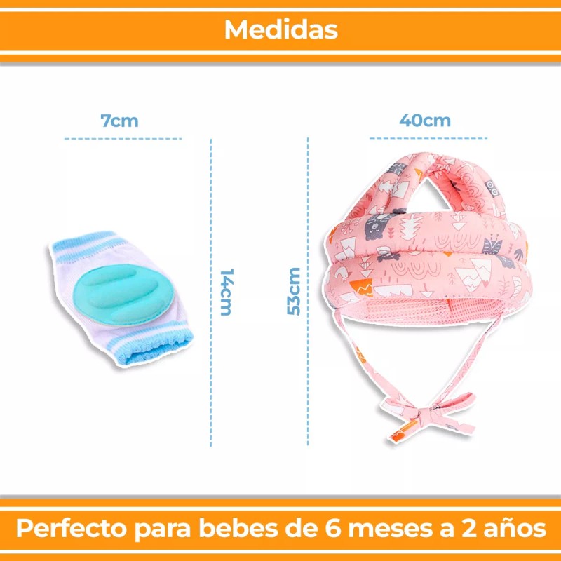 Hola Bebé Casco Antigolpes Para Bebé Y Par De Rodilleras