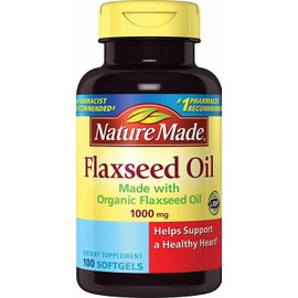 Nature Made Flaxseed Oil Liquid Softgels Dietary Supplement 1000 mg 100 Count