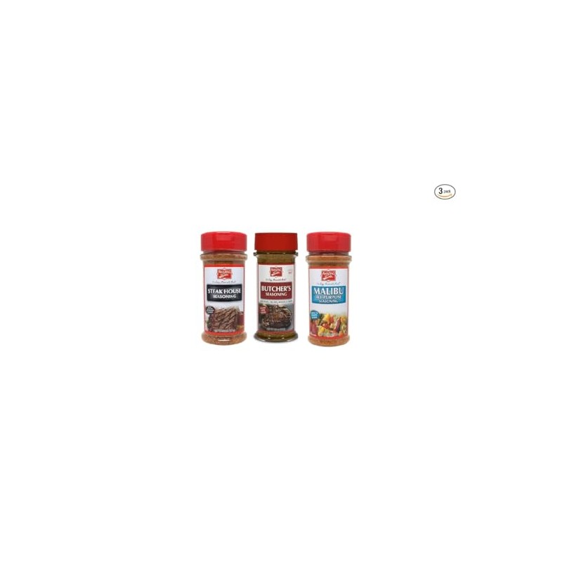 Amazing Life Seasoning Set, Steak House, Butcher's & Malibu All-Purpose,